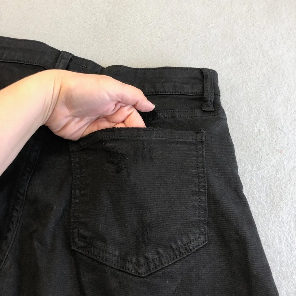 Kut From The Kloth Jane Long Short High Rise Womens 2 Black Denim Festival